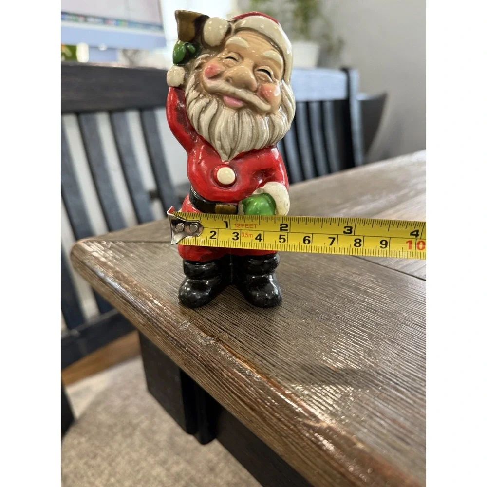 2‎ Vintage Christmas Paper Mache Santa and Elf Japan 5